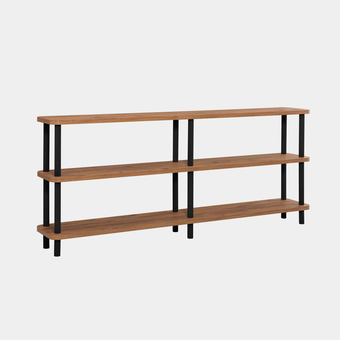Hanah Home Estantería Zen - Negro, Pino Atlántico, 180x74.9x35 cm